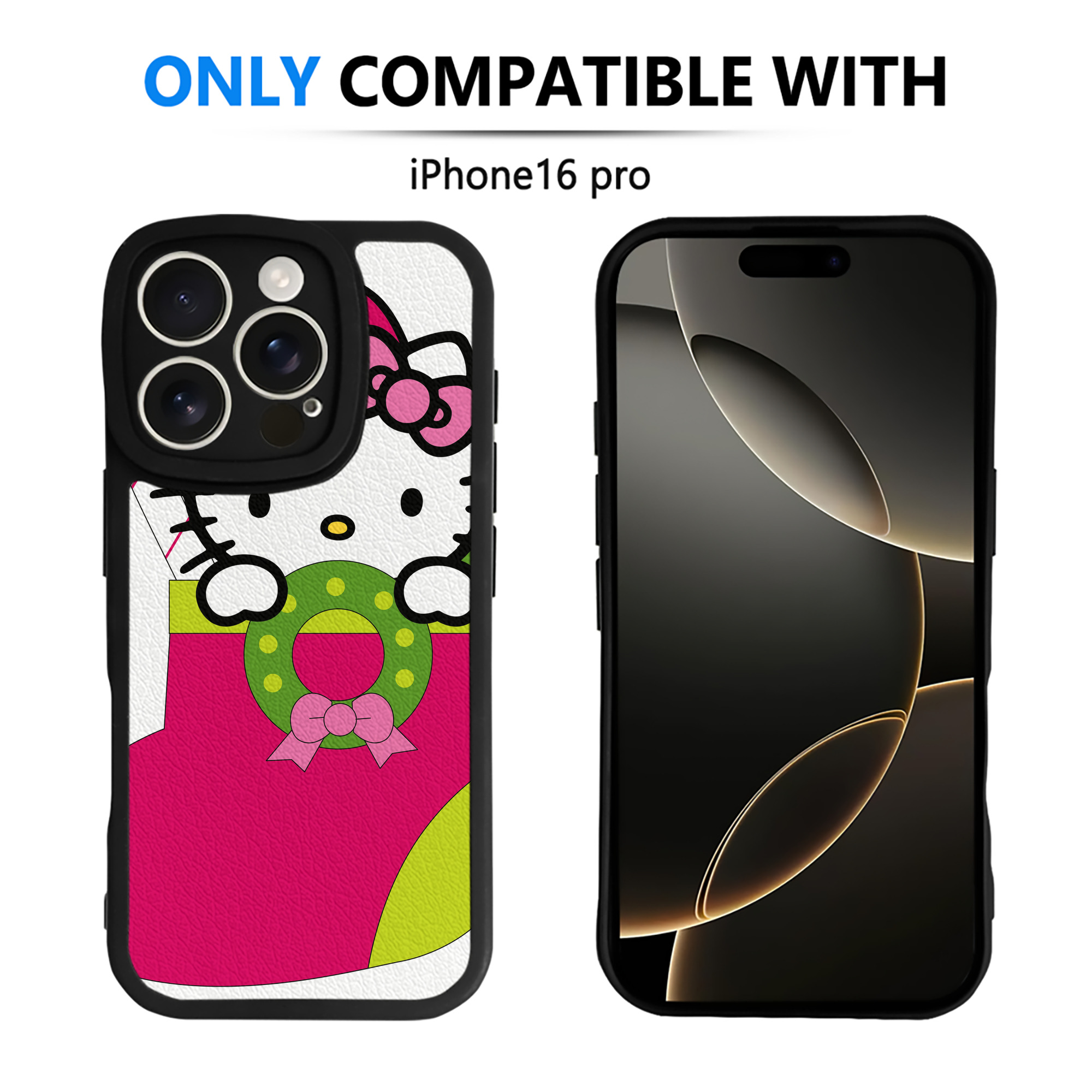 （画像用） Hello Kitty ハローキティ 【iPhone 16シリーズ対応】シリコンスマホケース（レザー調） 材質：シリコン